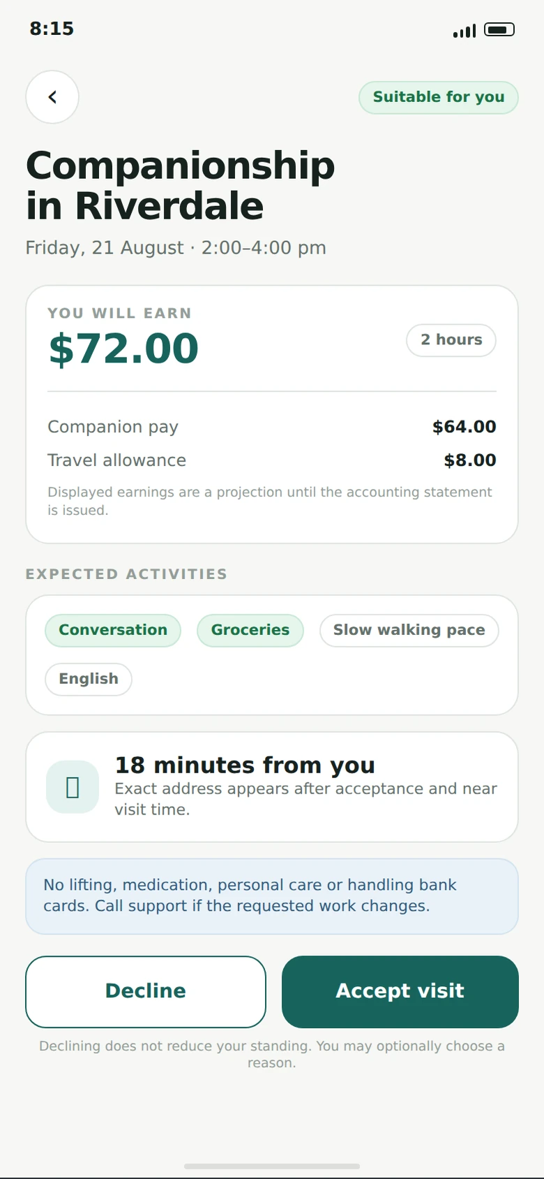 Pay disclosed before accepting
